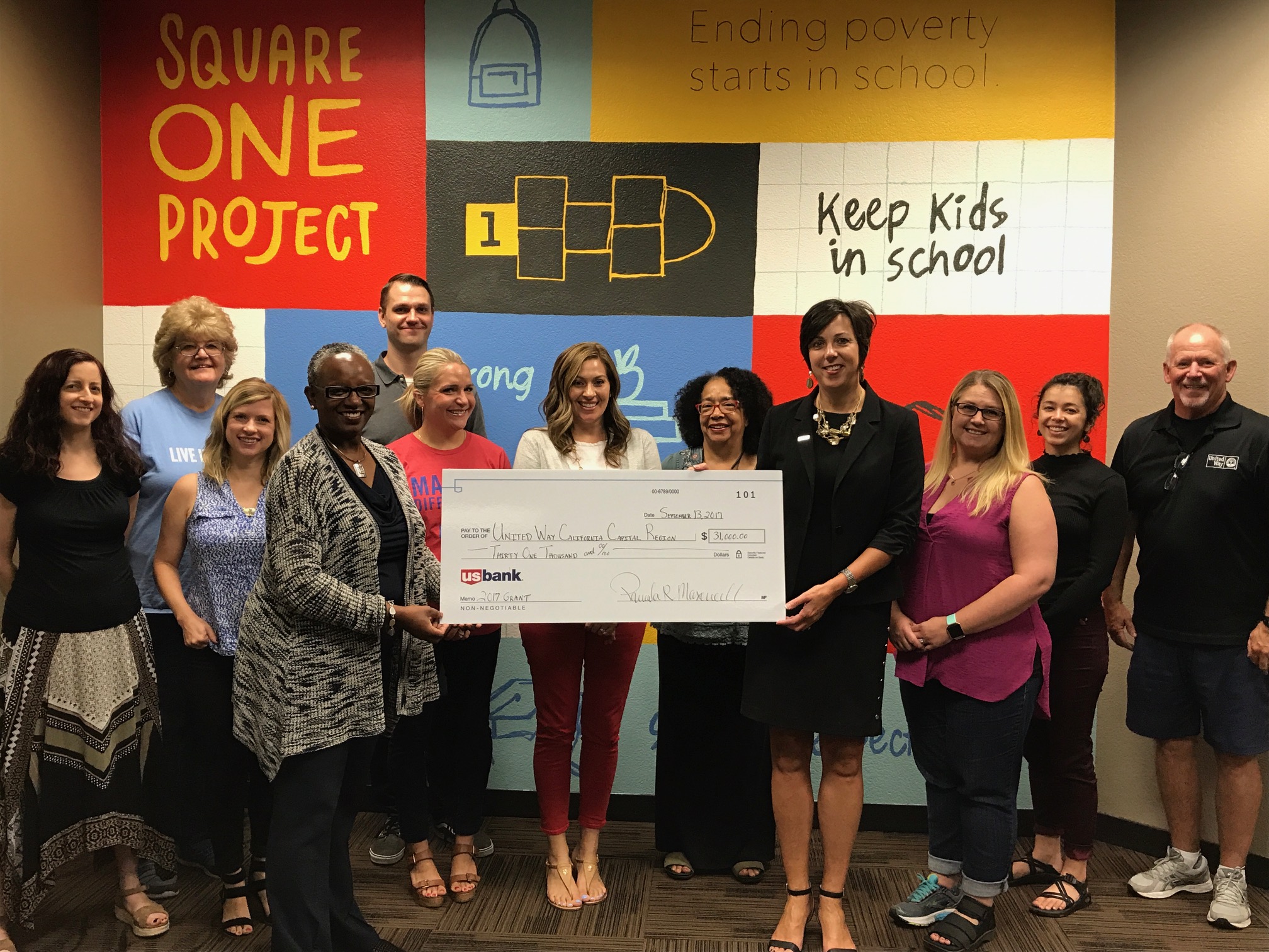 United Way Receives $31K from U.S. Bank