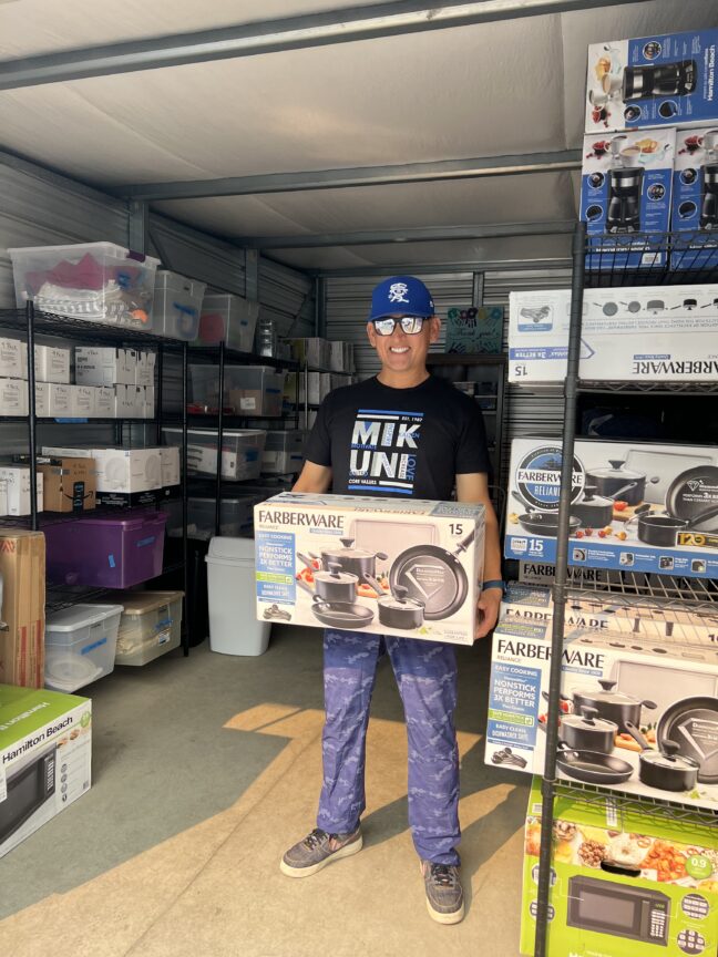 Taro Arai of Mikuni Charitable Organization tours Make it Happen for Yolo County’s storage units in Davis