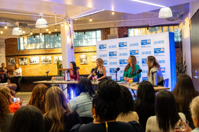 Local women leaders engage in an interactive fireside chat with guests at United Way’s Women United fall fundraiser last year.